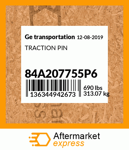 Spare part 84A207755P6 + TRACTION PIN