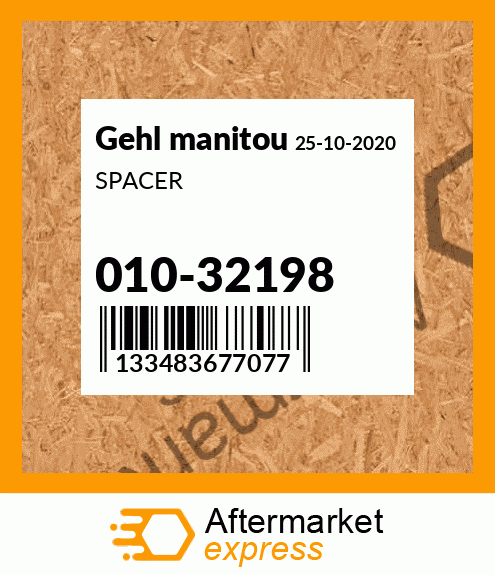 Spare part 010-32198 + SPACER