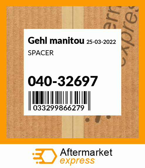 Spare part 040-32697 + SPACER