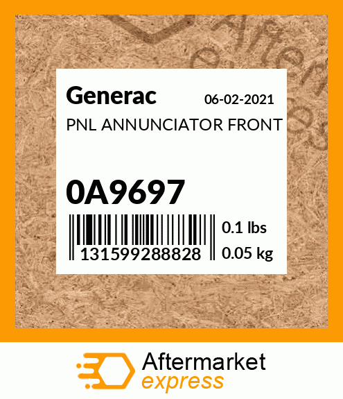 Spare part 0A9697 + PNL ANNUNCIATOR FRONT