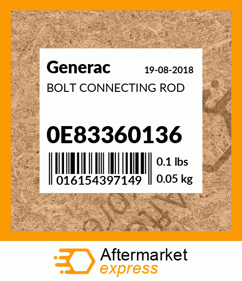 Spare part 0E83360136 + BOLT CONNECTING ROD