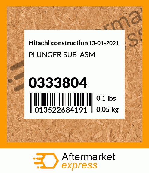 Spare part 0333804 + PLUNGER SUB-ASM