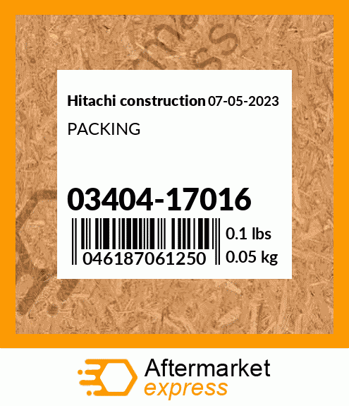 Spare part 03404-17016 + PACKING