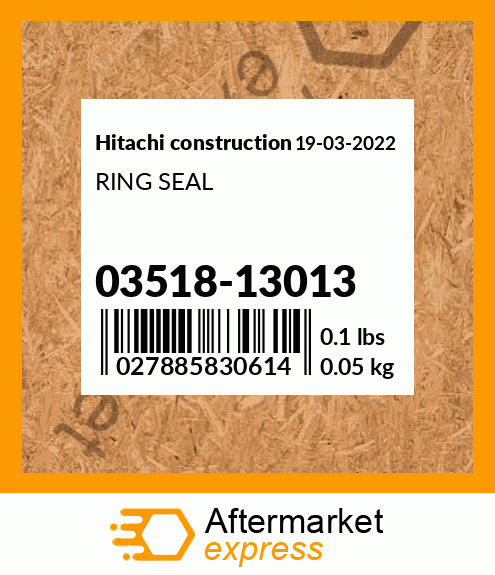 Spare part 03518-13013 + RING SEAL