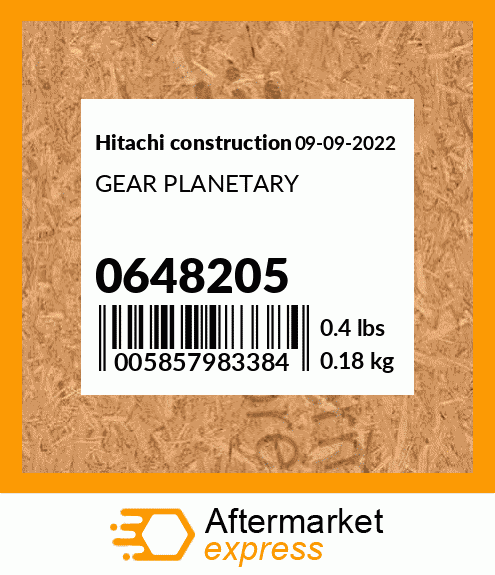 Spare part 0648205 + GEAR PLANETARY