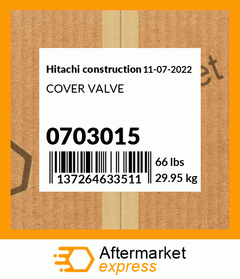 Spare part 0703015 + COVER VALVE