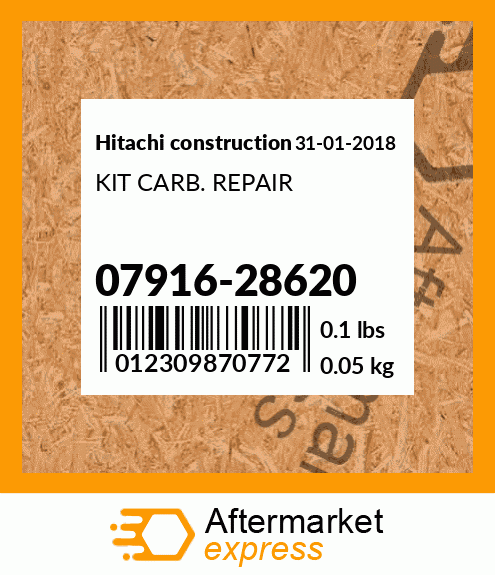 Spare part 07916-28620 + KIT CARB. REPAIR