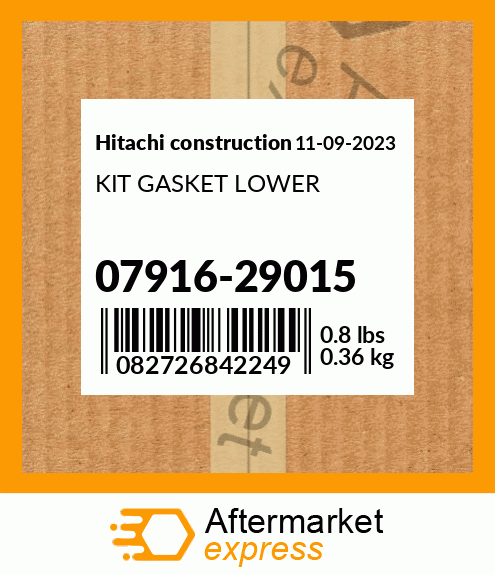 Spare part 07916-29015 + KIT GASKET LOWER