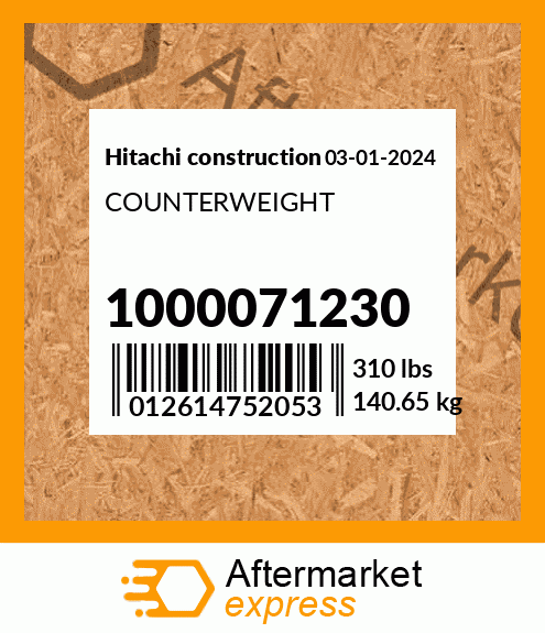 Spare part 1000071230 + COUNTERWEIGHT