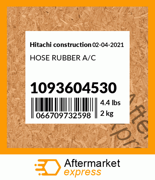 Spare part 1093604530 + HOSE RUBBER A/C