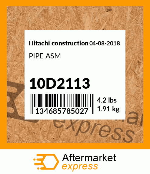 Spare part 10D2113 + PIPE ASM