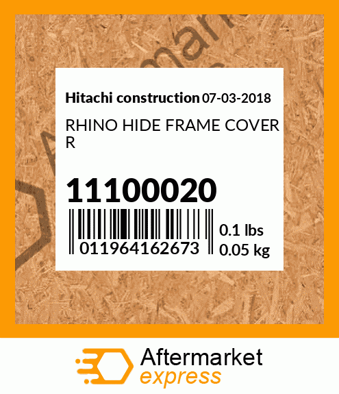 Spare part 11100020 + RHINO HIDE FRAME COVER R