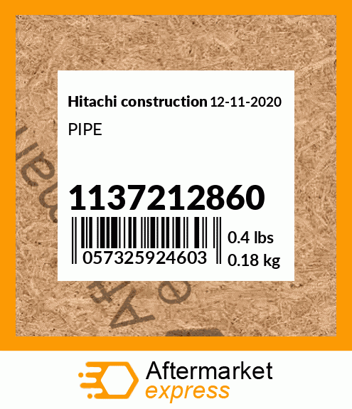 Spare part 1137212860 + PIPE