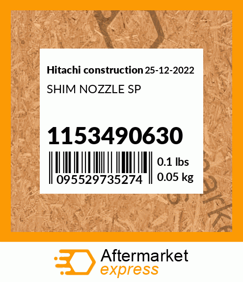 Spare part 1153490630 + SHIM NOZZLE SP