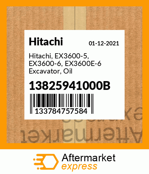 Spare part 1382-594-1000-B + Hitachi, EX3600-5, EX3600-6, EX3600E-6 Excavator, Oil Cooler