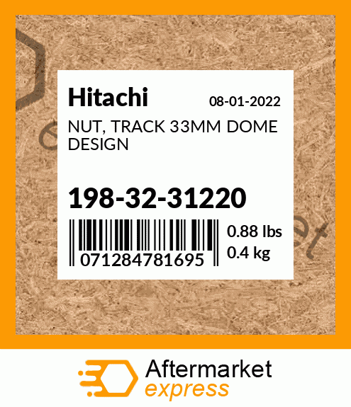 Spare part 198-32-31220 + NUT, TRACK 33MM DOME DESIGN