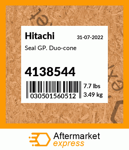 Spare part 4138544 + Seal GP. Duo-cone