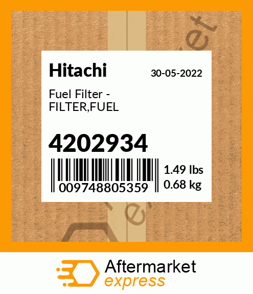 Spare part 4202934 + Fuel Filter - FILTER,FUEL