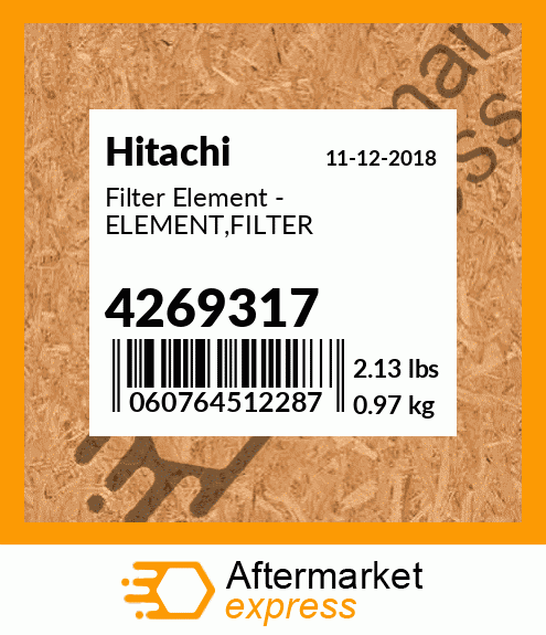 Spare part 4269317 + Filter Element - ELEMENT,FILTER