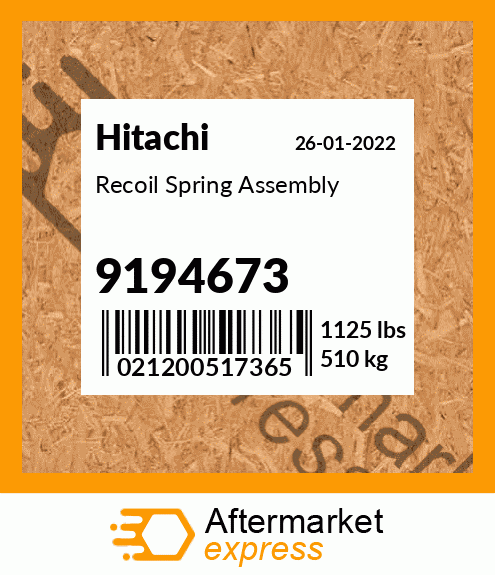 Spare part 9194673 + Recoil Spring Assembly