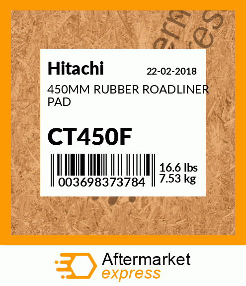 Spare part CT450F + 450MM RUBBER ROADLINER PAD