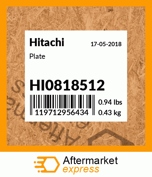 Spare part HI0818512 + Plate