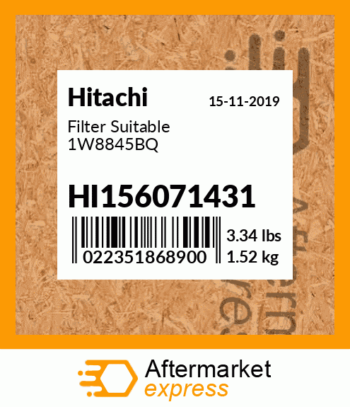 Spare part HI156071431 + Filter Suitable 1W8845BQ