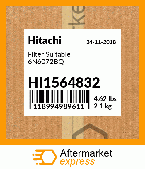 Spare part HI1564832 + Filter Suitable 6N6072BQ