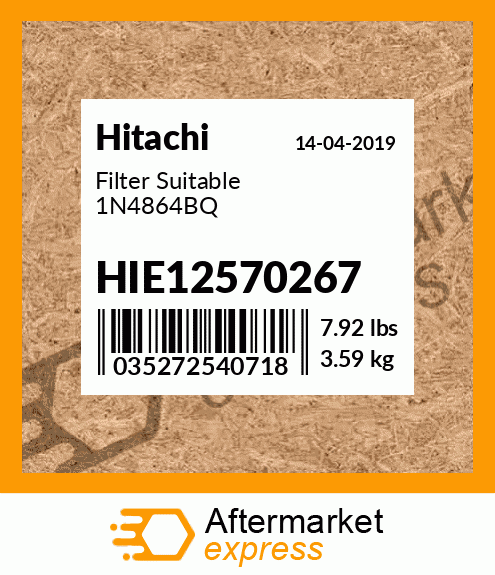 Spare part HIE12570267 + Filter Suitable 1N4864BQ