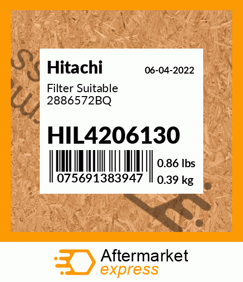 Spare part HIL4206130 + Filter Suitable 2886572BQ