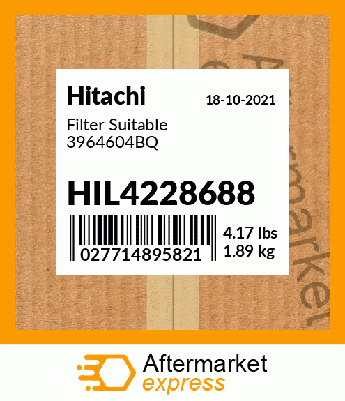 Spare part HIL4228688 + Filter Suitable 3964604BQ