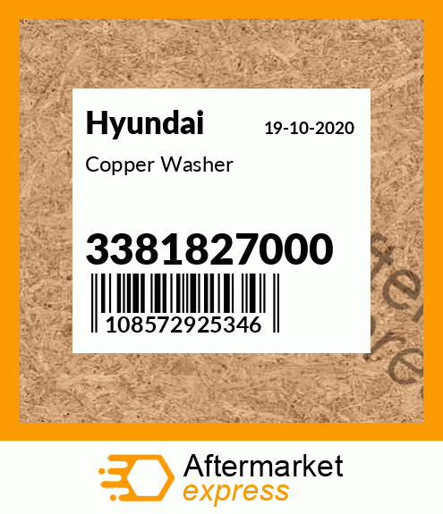 Spare part 3381827000 + Copper Washer