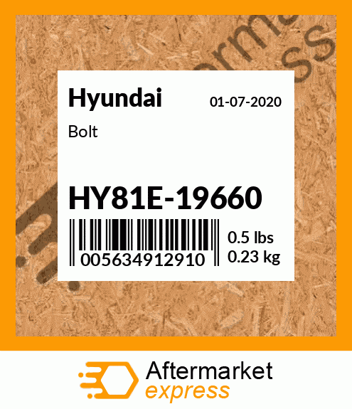 Spare part HY81E19660 + Bolt