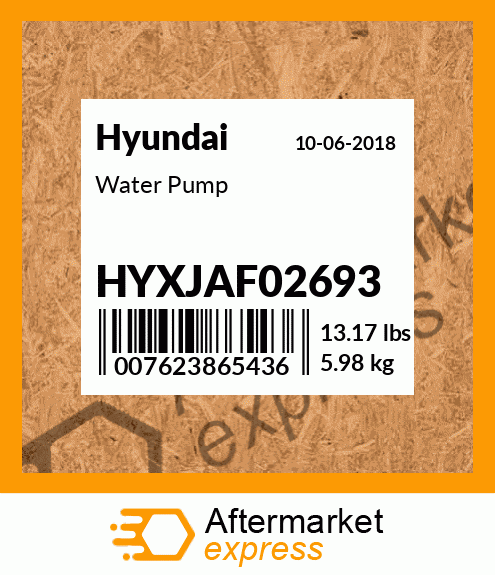 Spare part HYXJAF02693 + Water Pump