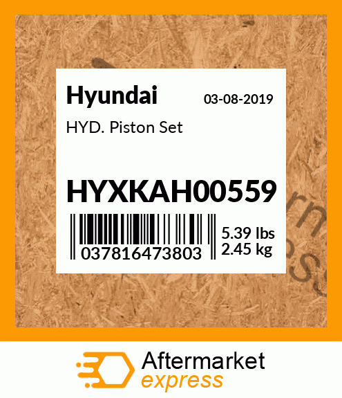 Spare part HYXKAH00559 + HYD. Piston Set