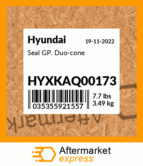 Spare part HYXKAQ00173 + Seal GP. Duo-cone