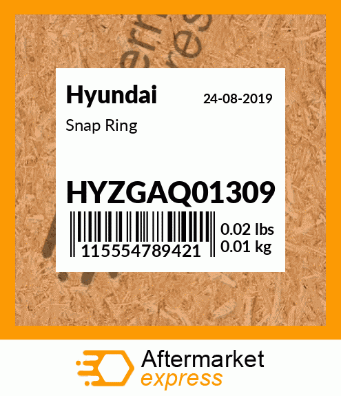 Spare part HYZGAQ01309 + Snap Ring