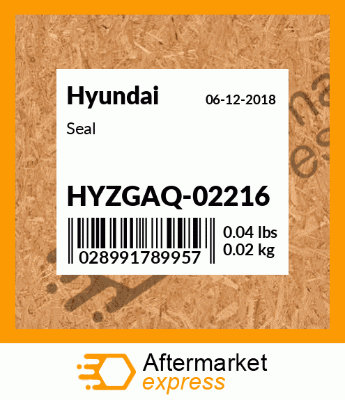 Spare part HYZGAQ-02216 + Seal