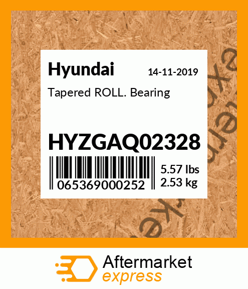 Spare part HYZGAQ-02328 + Tapered ROLL. Bearing