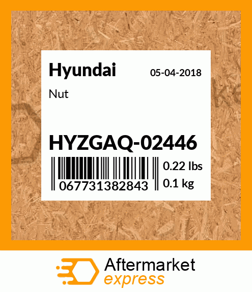 Spare part HYZGAQ-02446 + Nut