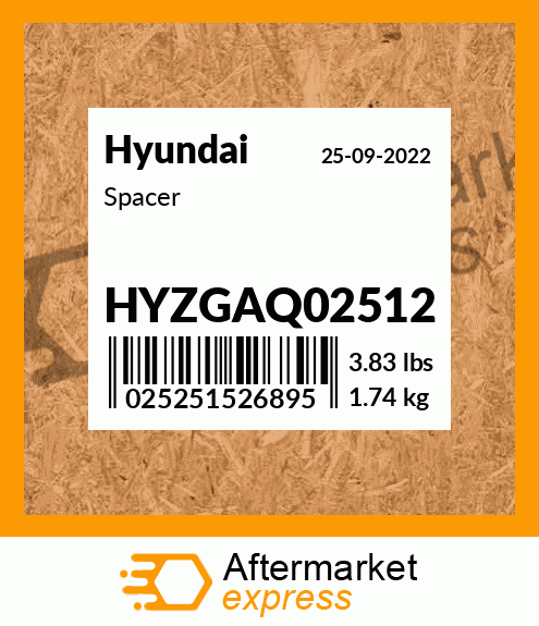 Spare part HYZGAQ02512 + Spacer