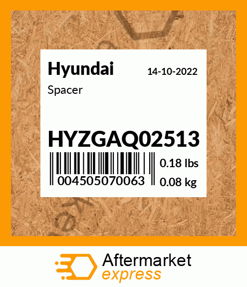 Spare part HYZGAQ02513 + Spacer