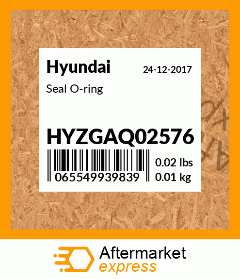 Spare part HYZGAQ02576 + Seal O-ring