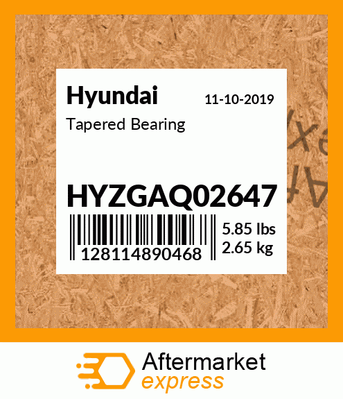 Spare part HYZGAQ-02647 + Tapered Bearing