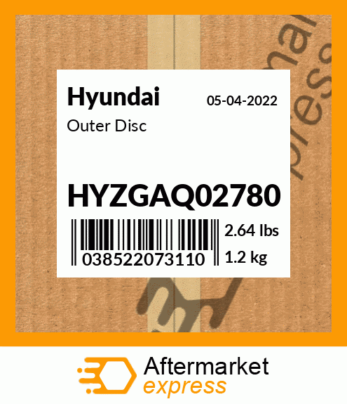 Spare part HYZGAQ02780 + Outer Disc