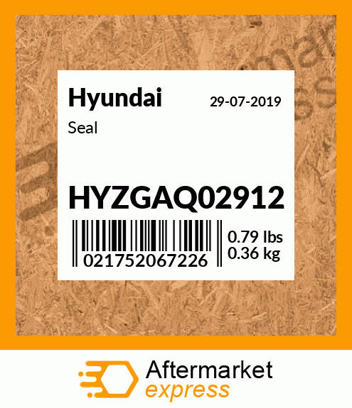 Spare part HYZGAQ-02912 + Seal