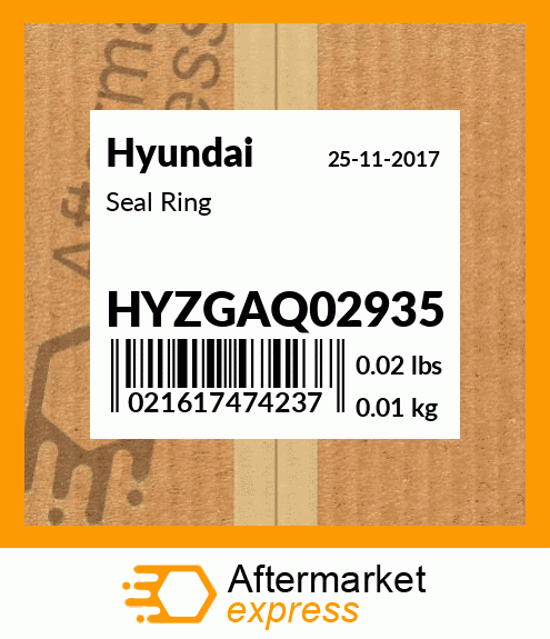 Spare part HYZGAQ02935 + Seal Ring