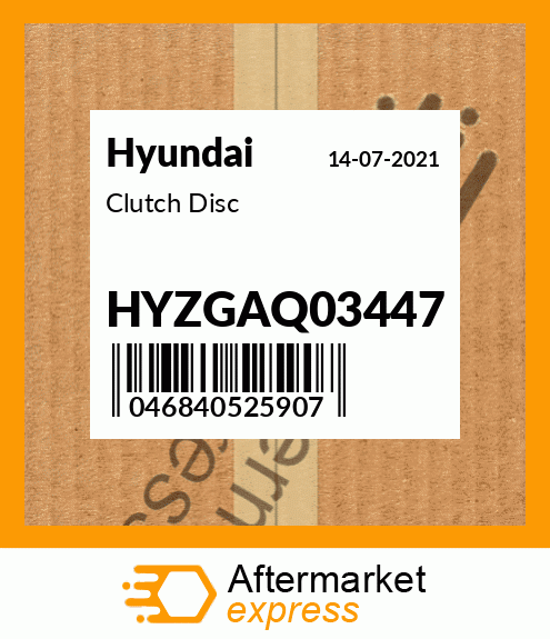 Spare part HYZGAQ03447 + Clutch Disc