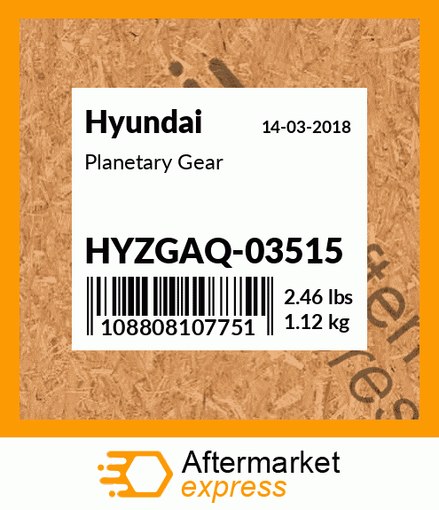 Spare part HYZGAQ03515 + Planetary Gear