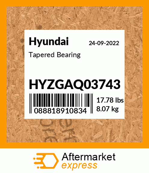 Spare part HYZGAQ03743 + Tapered Bearing